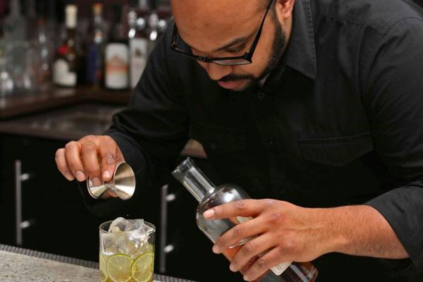 Province Bartender Mixing the Winter Gimlet
